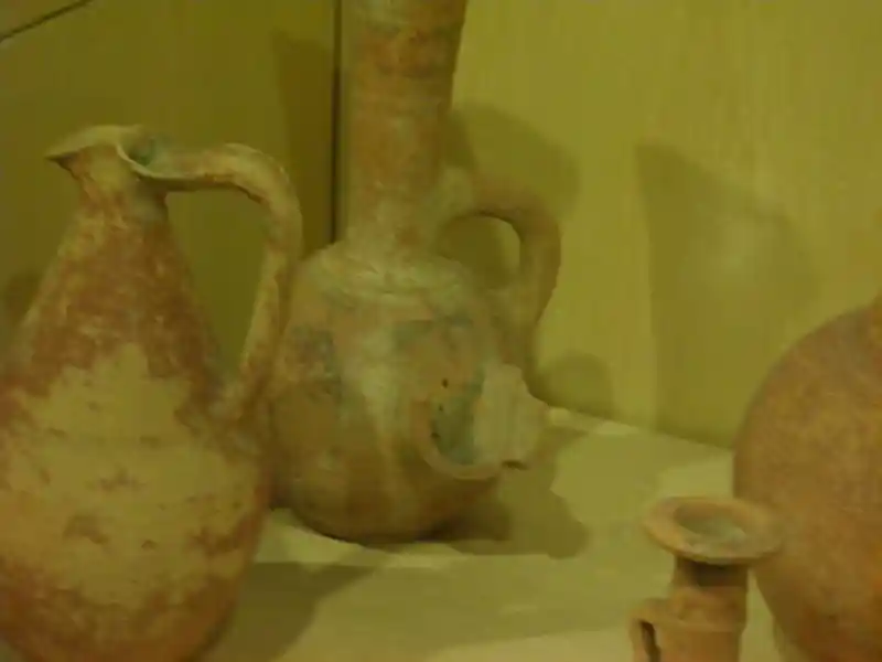 Cross painted on a clay vessel